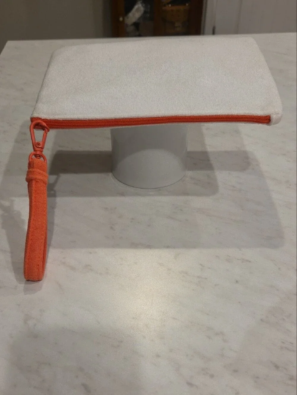 Dior White and Orange Christian Dior Cosmetic Pouch